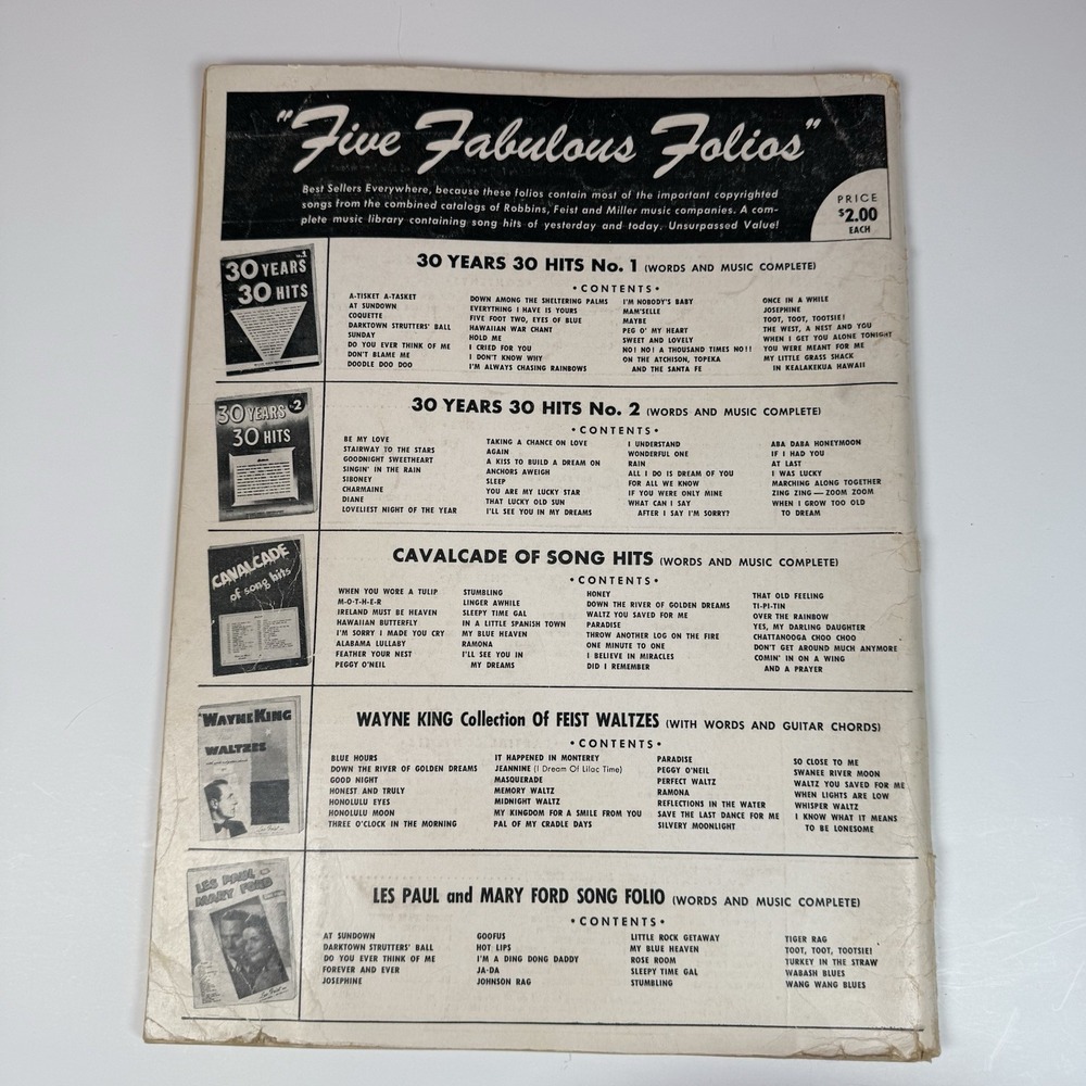 30 Years 30 Hits No‎ 3 Piano Music Songbook Songs Vintage 1958 Miller Music Corp - Picture 2 of 4